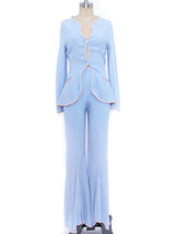 Ossie Clark Powder Blue Crepe Ensemble Suit arcadeshops.com