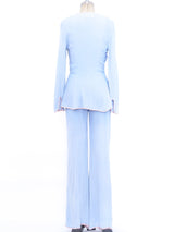 Ossie Clark Powder Blue Crepe Ensemble Suit arcadeshops.com