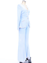 Ossie Clark Powder Blue Crepe Ensemble Suit arcadeshops.com