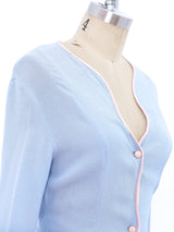 Ossie Clark Powder Blue Crepe Ensemble Suit arcadeshops.com