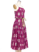 Quorum Rasberry Lurex Striped Floral Dress Dress arcadeshops.com