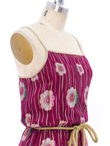 Quorum Rasberry Lurex Striped Floral Dress Dress arcadeshops.com