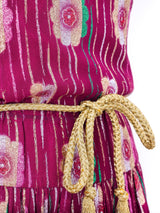 Quorum Rasberry Lurex Striped Floral Dress Dress arcadeshops.com