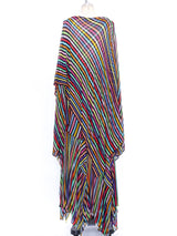 1970's Missoni Rainbow Striped Knit Ensemble Dress arcadeshops.com