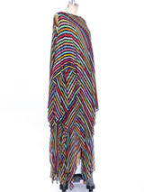 1970's Missoni Rainbow Striped Knit Ensemble Dress arcadeshops.com