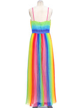 Accordion Pleated Rainbow Gown Dress arcadeshops.com