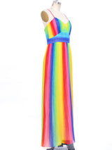 Accordion Pleated Rainbow Gown Dress arcadeshops.com