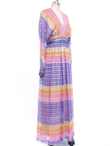 Adele Simpson Striped Chiffon Gown Dress arcadeshops.com