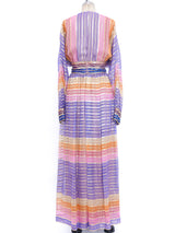 Adele Simpson Striped Chiffon Gown Dress arcadeshops.com