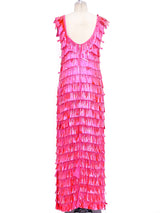 Mr Blackwell Metallic Pink Teardrop Embellished Gown Dress arcadeshops.com