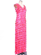 Mr Blackwell Metallic Pink Teardrop Embellished Gown Dress arcadeshops.com