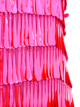 Mr Blackwell Metallic Pink Teardrop Embellished Gown Dress arcadeshops.com