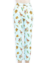 Gianni Versace Monkey Print Jeans Bottom arcadeshops.com