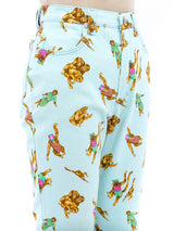 Gianni Versace Monkey Print Jeans Bottom arcadeshops.com
