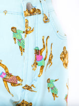 Gianni Versace Monkey Print Jeans Bottom arcadeshops.com