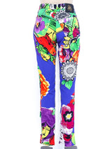 Gianni Versace Mixed Print Jeans Bottom arcadeshops.com