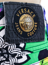Gianni Versace Mixed Print Jeans Bottom arcadeshops.com