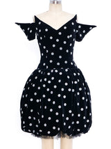 Lanvin Glitter Polka Dot Velvet Cocktail Dress Dress arcadeshops.com