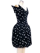 Lanvin Glitter Polka Dot Velvet Cocktail Dress Dress arcadeshops.com