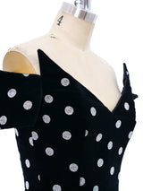 Lanvin Glitter Polka Dot Velvet Cocktail Dress Dress arcadeshops.com