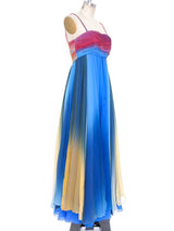Ruben Panis Rainbow Ombre Silk Chiffon Gown Dress arcadeshops.com