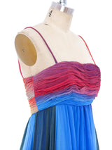 Ruben Panis Rainbow Ombre Silk Chiffon Gown Dress arcadeshops.com
