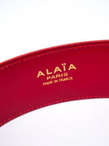 Alaia Perforated Red Leather Belt Accessory arcadeshops.com