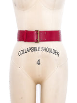 Alaia Perforated Red Leather Belt Accessory arcadeshops.com