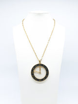 Enamel Clock Pendant Necklace Accessory arcadeshops.com