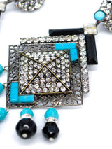 Lawrence Vrba Turquoise Crystal Chandelier Earrings Accessory arcadeshops.com