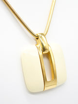 Lanvin Ivory Keyhole Pendant Necklace Accessory arcadeshops.com