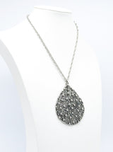 Textured Teardrop Pendant Necklace Accessory arcadeshops.com