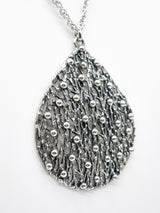 Textured Teardrop Pendant Necklace Accessory arcadeshops.com
