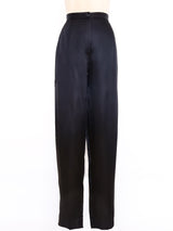 Black Satin Split Leg Pants Bottom arcadeshops.com