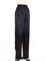 Black Satin Split Leg Pants Bottom arcadeshops.com