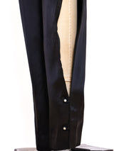 Black Satin Split Leg Pants Bottom arcadeshops.com