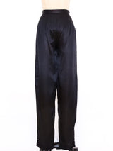 Black Satin Split Leg Pants Bottom arcadeshops.com