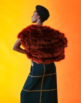 Copper Marabou Feather Sleeveless Jacket Jacket arcadeshops.com