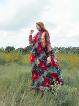 Scott Barrie Floral Printed Gown Dress arcadeshops.com