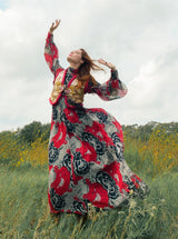 Scott Barrie Floral Printed Gown Dress arcadeshops.com