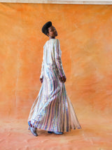 Pastel Sequin Striped Gown Dress arcadeshops.com