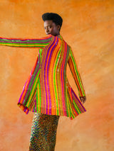 Thea Porter Rainbow Sequin Striped Jacket Jacket arcadeshops.com