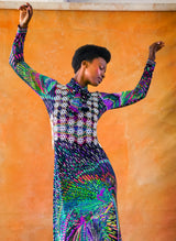 Psychedelic Printed Silk Jersey Maxi Dress Dress arcadeshops.com