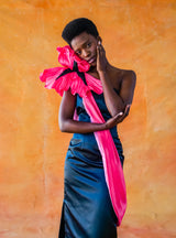 Eugene Alexander Sculptural Floral Satin Gown Dress arcadeshops.com