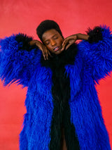 Electric Blue Mongolian Fur Chubby Outerwear arcadeshops.com