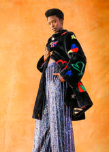 Zuki Heart Motif Sheared Beaver Coat Outerwear arcadeshops.com