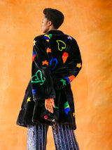 Zuki Heart Motif Sheared Beaver Coat Outerwear arcadeshops.com