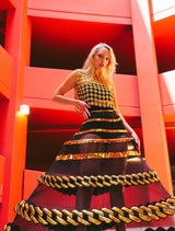 Faux Pearl Embellished Chainmail Vest Top arcadeshops.com