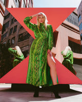 Yves Saint Laurent Snake Printed Silk Ensemble Suit arcadeshops.com