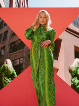 Yves Saint Laurent Snake Printed Silk Ensemble Suit arcadeshops.com